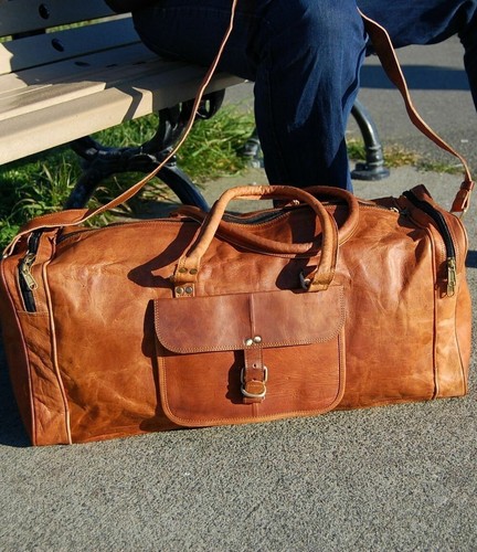 Leather bag travel luggage - leather,