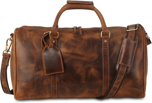 Leather travel duffel bag - duffel, |